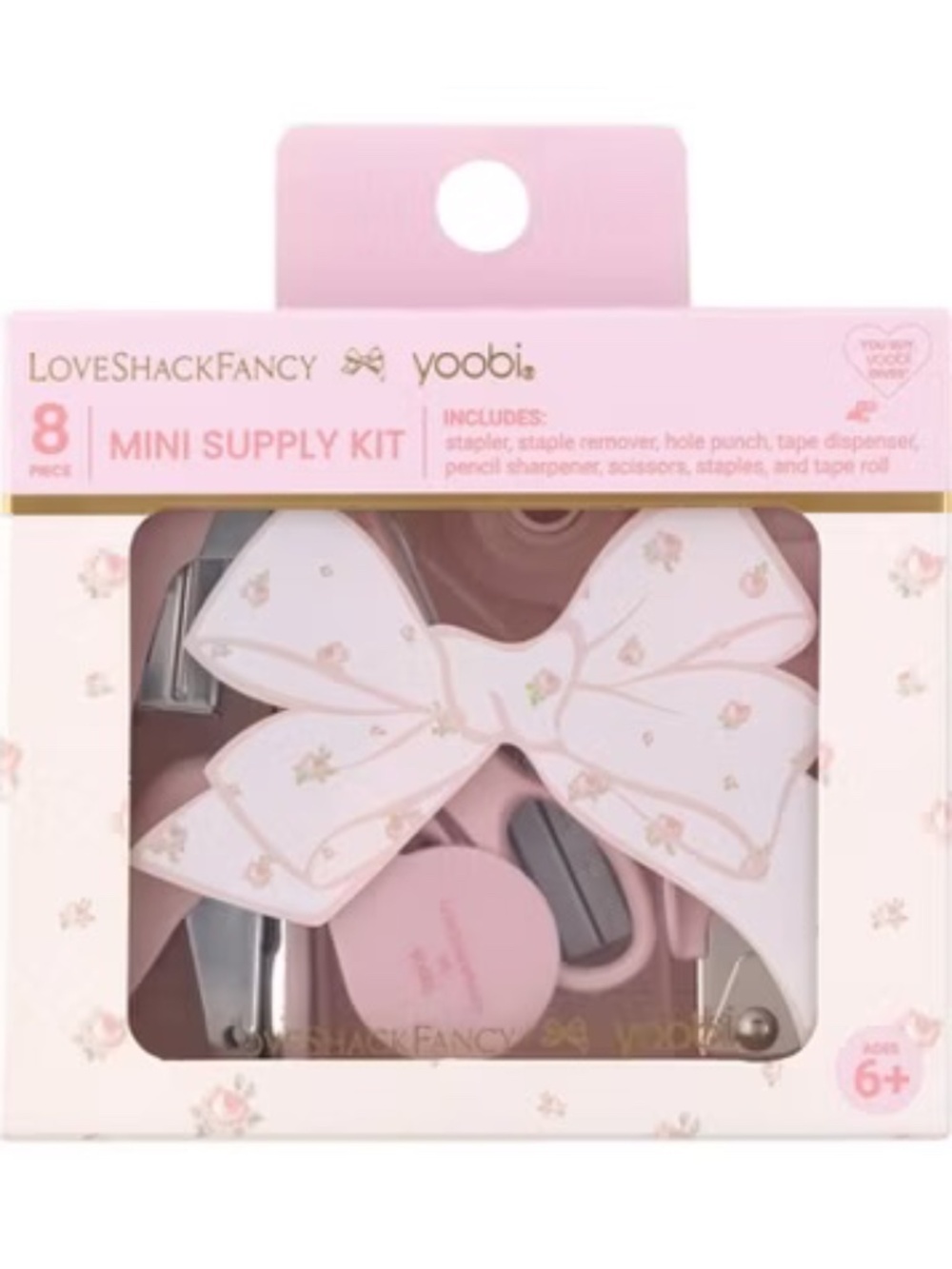 LoveShackFancy Target Yoobi Blooming Ditsy Mini Supply Kit stapler scissors